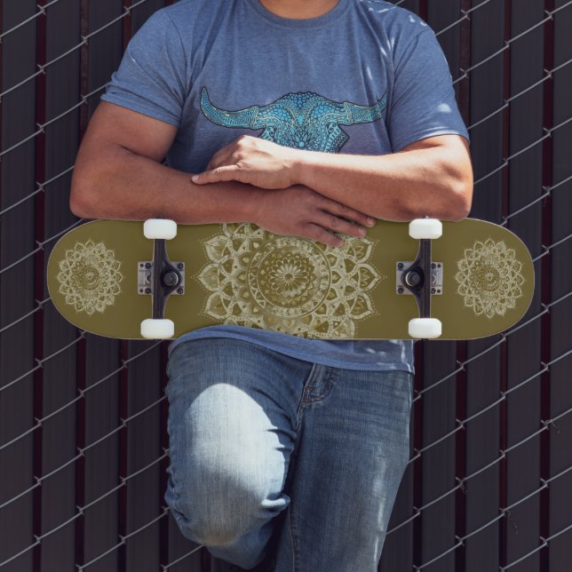 Classy Colorfully Mandala India Style 4 Skateboard (Outdoor 3)
