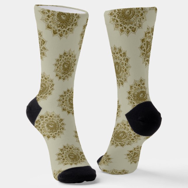 Classy Colorfully Mandala India Style 4 Socks (Angled)