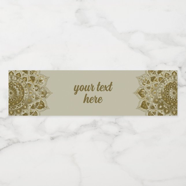 Classy Colorfully Mandala India Style 4 Water Bottle Label (Single Label)