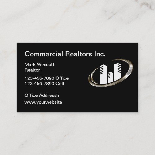 Classy Commercial Real Estate Business Cards