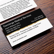 Classy Concierge Medical Sevices Business Card at Zazzle