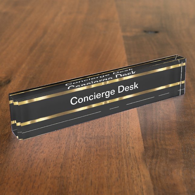 Classy Concierge Sign Desk Name Plate (Side)
