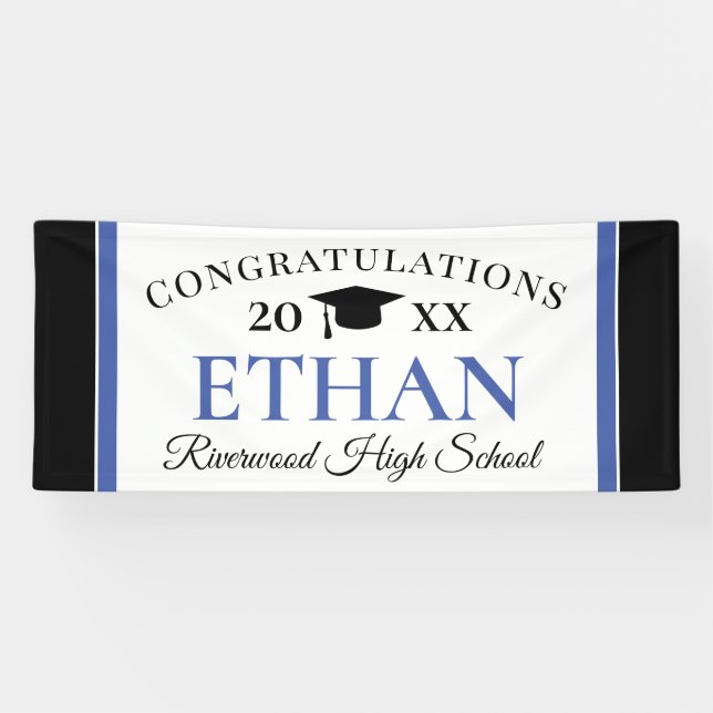 Classy Congratulations Graduation Outdoor Banner (Horizontal)