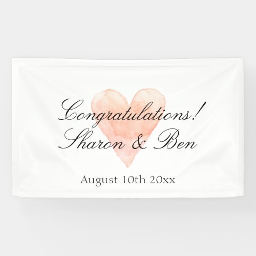 Classy congratulations wedding banner with heart