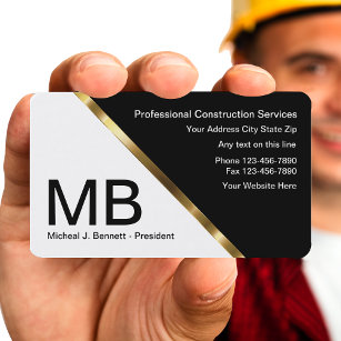 Classy Construction Business Cards