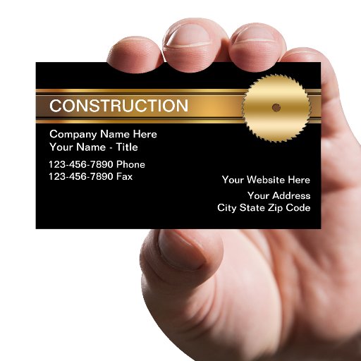Customizable Construction Business Cards
