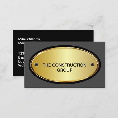 Classy Construction Editable Business Cards 