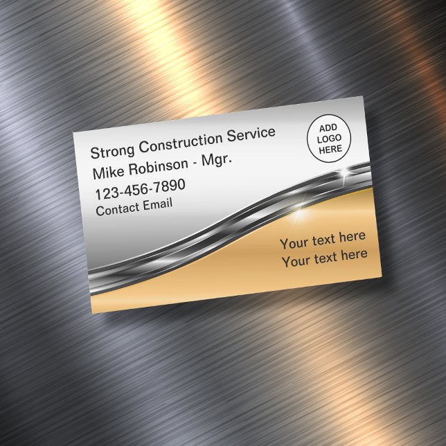 Classy Construction Logo Theme Business Card Magnet (Creator Uploaded)