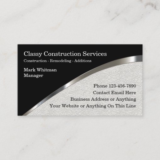 Classy Construction Metal And Stucco Business Card | Zazzle