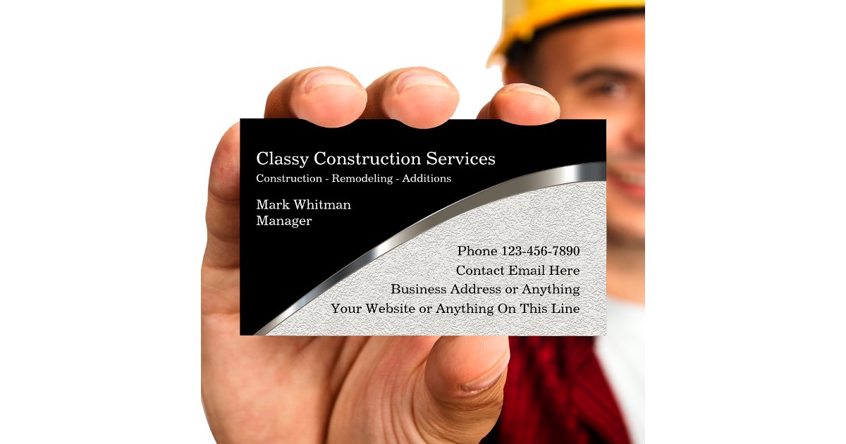 Classy Construction Metal And Stucco Business Card | Zazzle