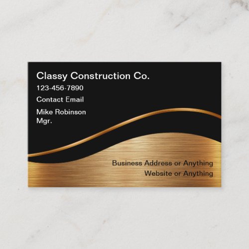 Classy Construction Modern Business Cards