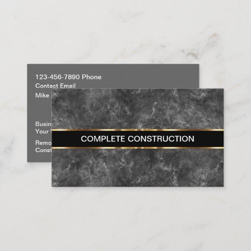 Classy Construction Remodeling Business Cards