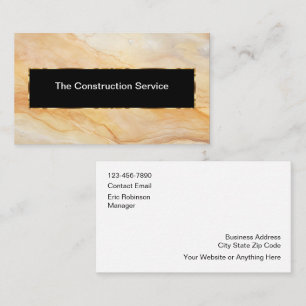 Classy Construction Services Modern Business Cards