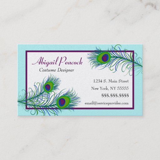 Customizable Classy Contemporarty Peacock Business Card