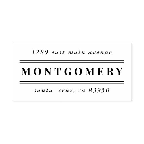 Classy Contemporary Family Name Return Address Rubber Stamp