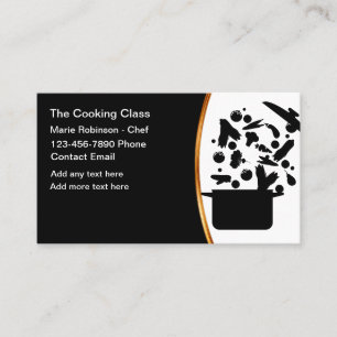 Classy Cooking Class Chef Business Cards. Business Card