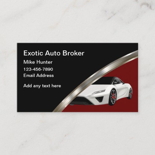 Classy Cool Auto Broker Exotic Car Businesscards Business Card