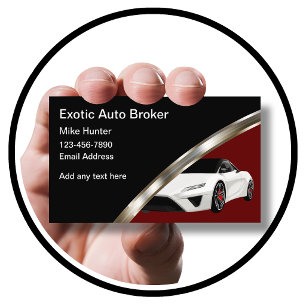 Classy Cool Auto Broker Exotic Car Businesscards Business Card