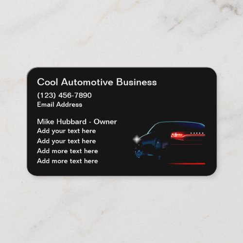 Classy Cool Black Modern Automotive Services Business Card