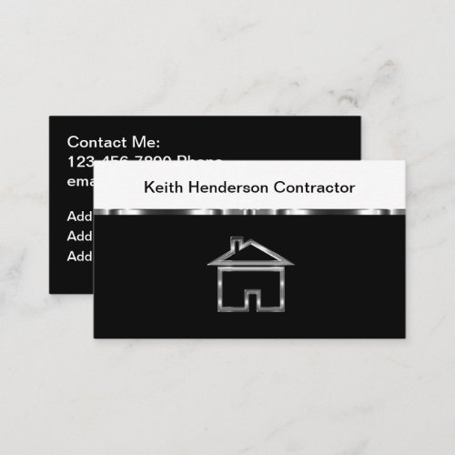 Classy Cool Building Contractor Business Cards