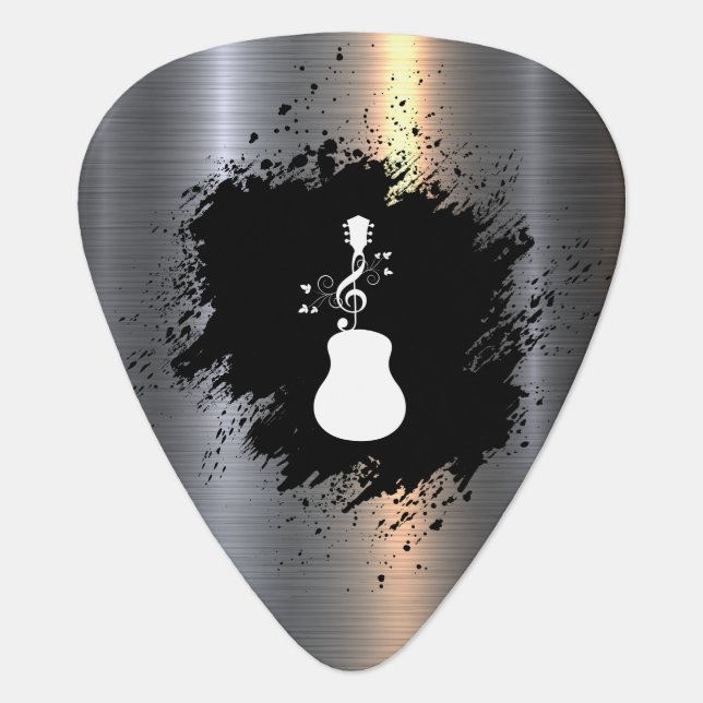 Classy Cool Guitar Musical Theme Guitar Pick (Front)