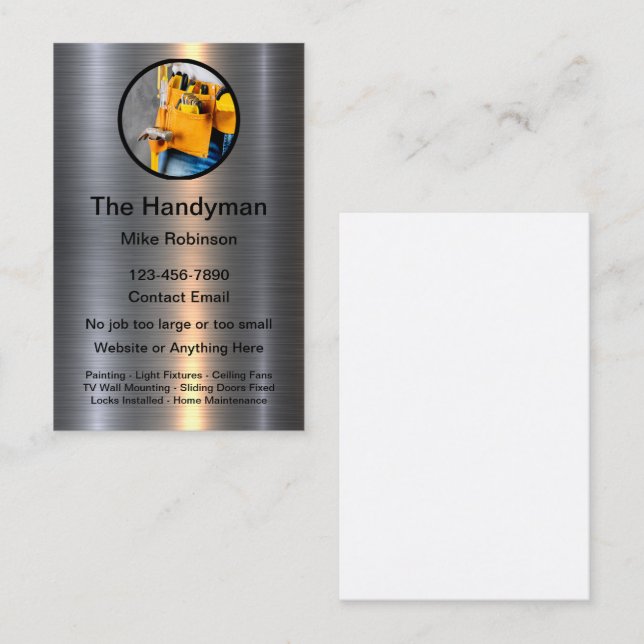 Classy Cool Handyman Business Cards (Front/Back)