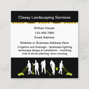 Classy Cool Landscaping Business Cards Template