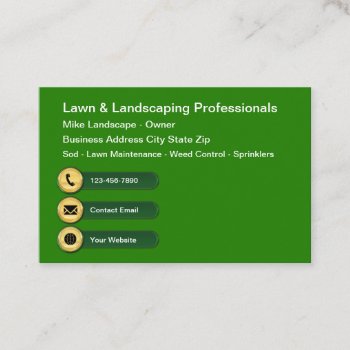 Classy Cool Lawn Landscaping Business Cards by idesigncafe at Zazzle