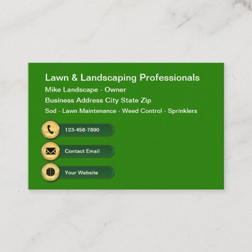 Classy Cool Lawn Landscaping Business Cards