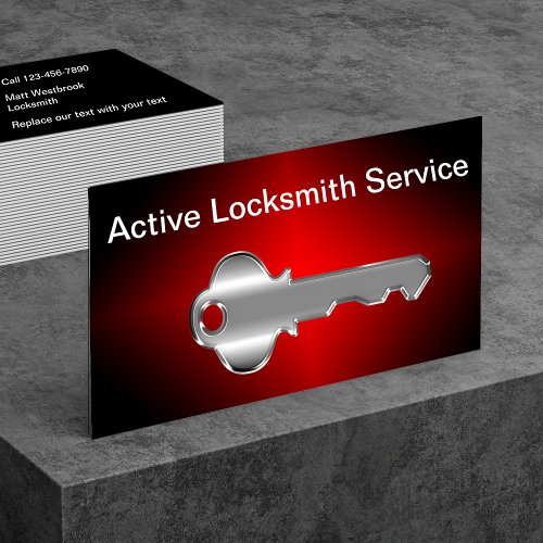 Classy Cool Locksmith House Key Theme Business Card