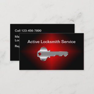 Classy Cool Locksmith House Key Theme Business Card