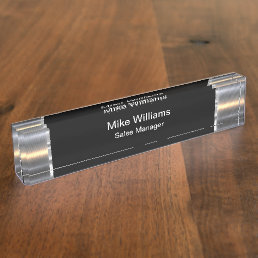 Classy Cool Office Desk Name Plate Silver Tone