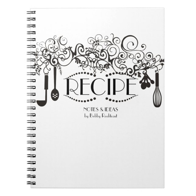 Classy cool ornamental chef catering culinary notebook (Front)