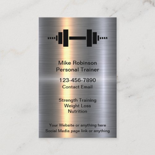 Classy Cool Personal Trainer Business Cards