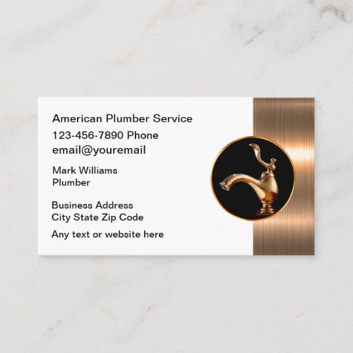 Classy Cool Plumbing Service Business Cards
