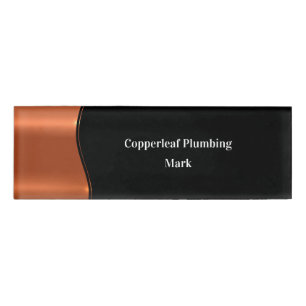 Classy Copper Color Plumber Staff Name Tags