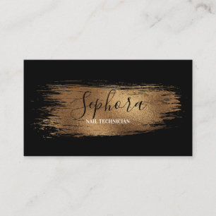 Classy Copper Metallic Foil Paint Stroke Business Card