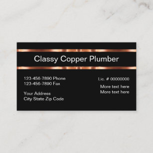 Classy Copper Plumber Design Business Card