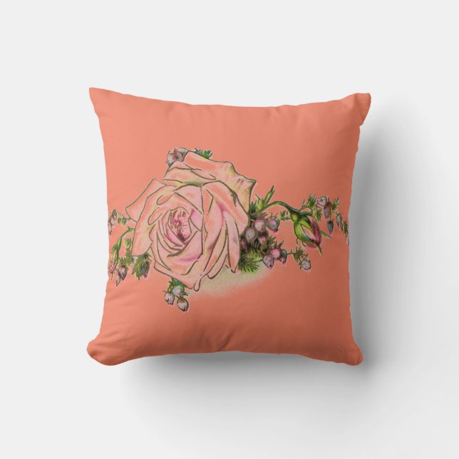Classy Coral Throw Pillow (Front)