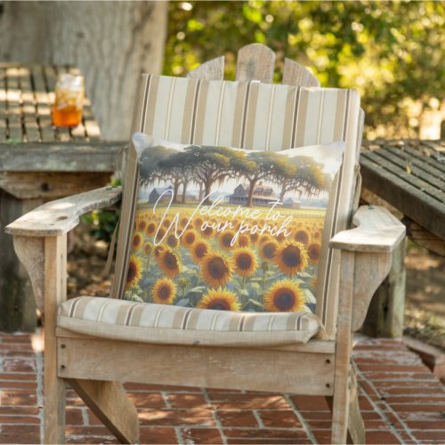 Classy Country Cottage Floral Art Painting Outdoor Pillow