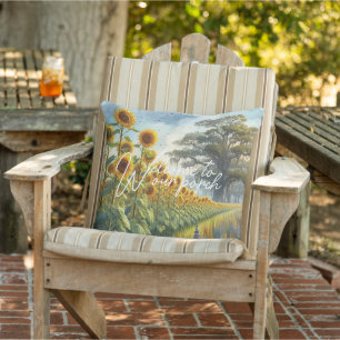 Classy Country Cottage Floral Art Painting Outdoor Pillow