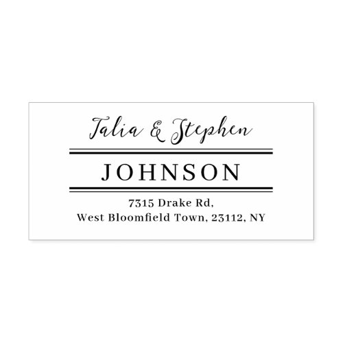 Classy Couple Elegant Monogram Return Address Self_inking Stamp