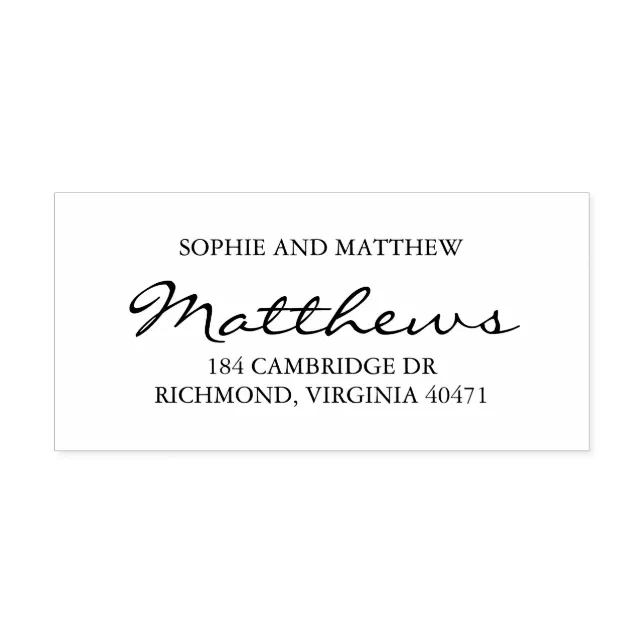 Classy Couple Return Address Self-inking Stamp | Zazzle