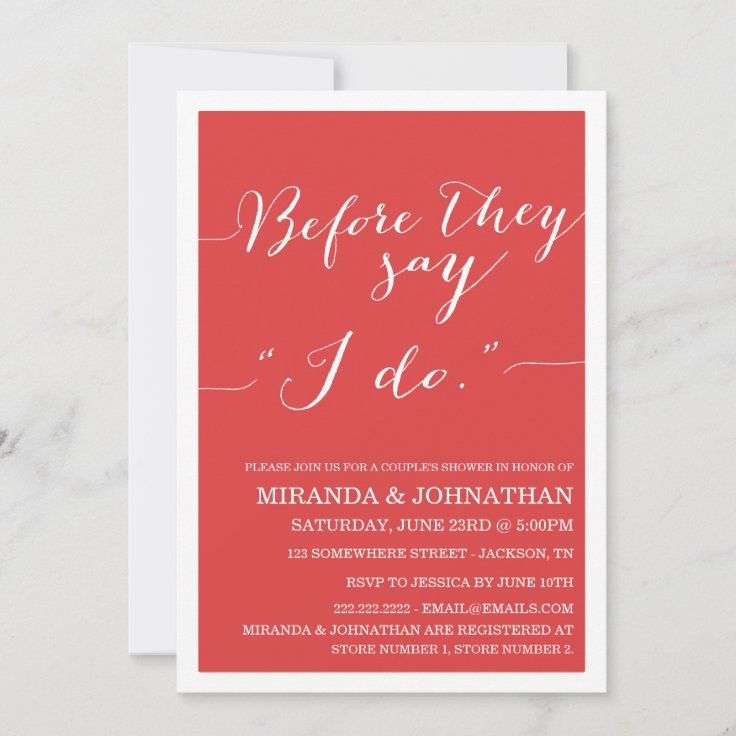 Classy Couples Shower Invitations Zazzle 