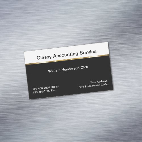 Classy CPA Accountant Business Card Magnet
