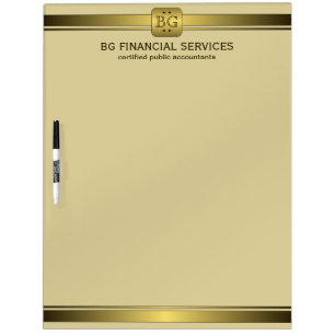Classy Cream and Gold Plate Dry-Erase Board 22x16