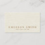 Classy cream colored faux linen trendy minimalist business card