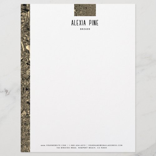 Classy Crushed Gold Foil Professional Business Letterhead
