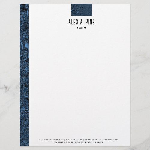Classy Crushed Navy Foil Professional Business Letterhead