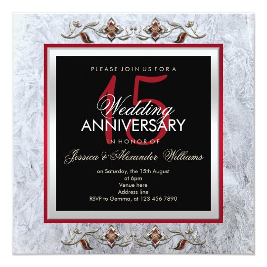 Classy Crystal & Gems 15th Wedding Anniversary Invitation | Zazzle.com